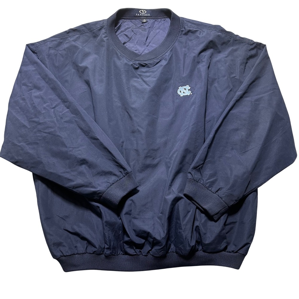 Vantage Navy‎ Blue UNC Tar Heels Windbreaker Pullover 2X NCAA